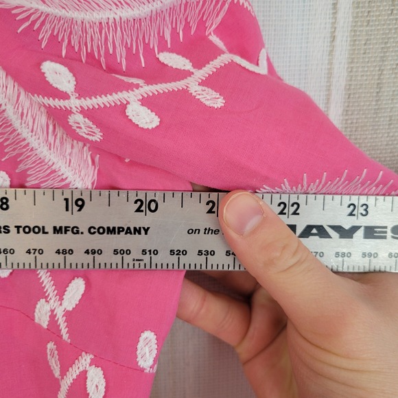 NEW Talbots Graceful Gardens Shift Dress Cotton Pastel Pink Size 12 Embroidered - Picture 8 of 12